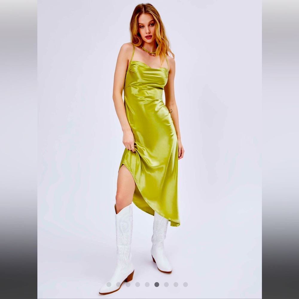 NWT Cider Green Satin Dress